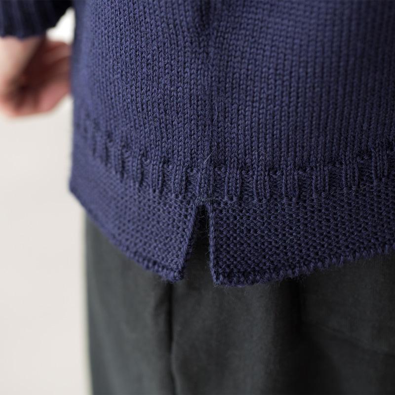 【美品】ガンジーウーレンズ ガンジーセーター サイズ38 ネイビー GUERNSEY WOOLLENS（ガンジーウーレンズ） COTTON TRADITIONAL