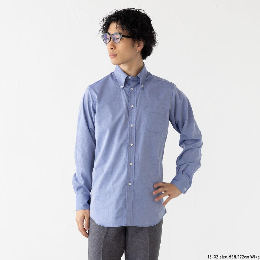 INDIVIDUALIZED SHIRTS シャンブレーシャツ USA製 INDIVIDUALIZED SHIRTS インディビジュアライズドシャツ 半袖
