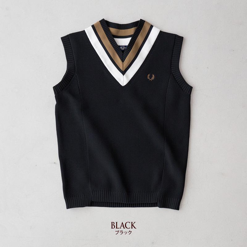 FRED PERRY フレッドペリー チルデン ベスト K4527 ストライプド FRED PERRY フレッドペリー チルデン ベスト K4527 ストライプド