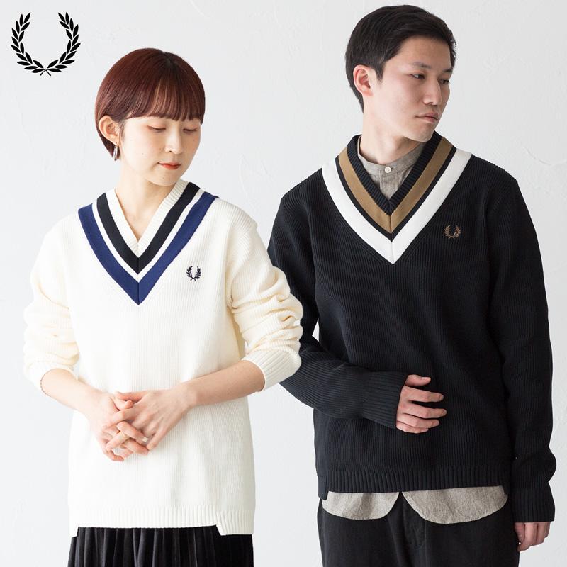 FRED PERRY フレッドペリー チルデン セーター K4536 ストライプ FRED PERRY フレッドペリー チルデン セーター K4536 ストライプ