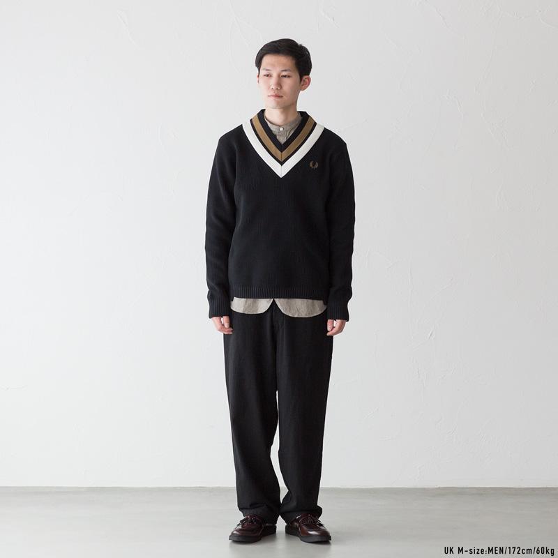 フレッドペリー チルデン セーター K4536 ストライプド Vネック ジャンパー Striped V-Neck Jumper｜cocochiya｜04