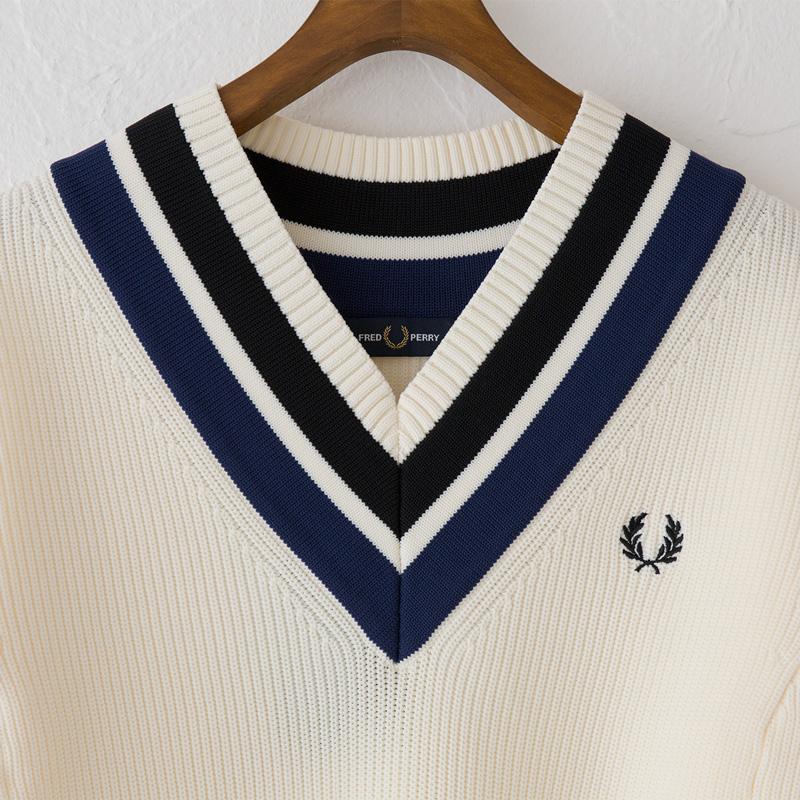 FRED PERRY フレッドペリー チルデン セーター K4536 ストライプ FRED PERRY フレッドペリー チルデン セーター K4536 ストライプ