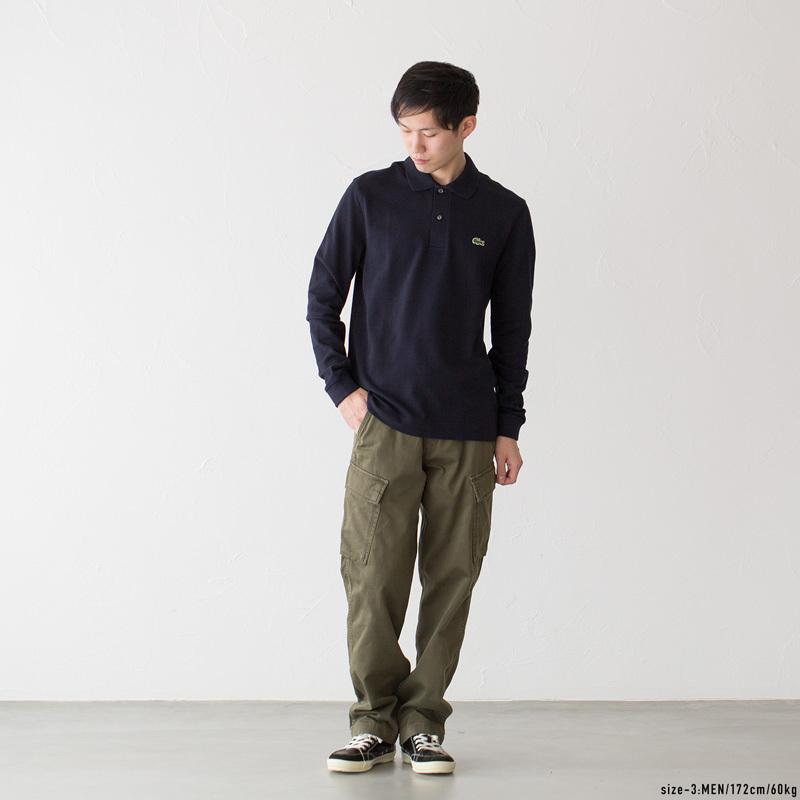 ラコステ　クラブロゴ　ワッペン　長袖ポロスウェット　日本製　L　ペールイエロー ラコステ クラブロゴ ワッペン 長袖ポロスウェット 日本製 L ペール