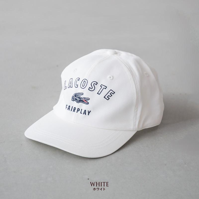 LACOSTE（ラコステ） 刺繍入り 6方 キャップ コットンツイル ロー