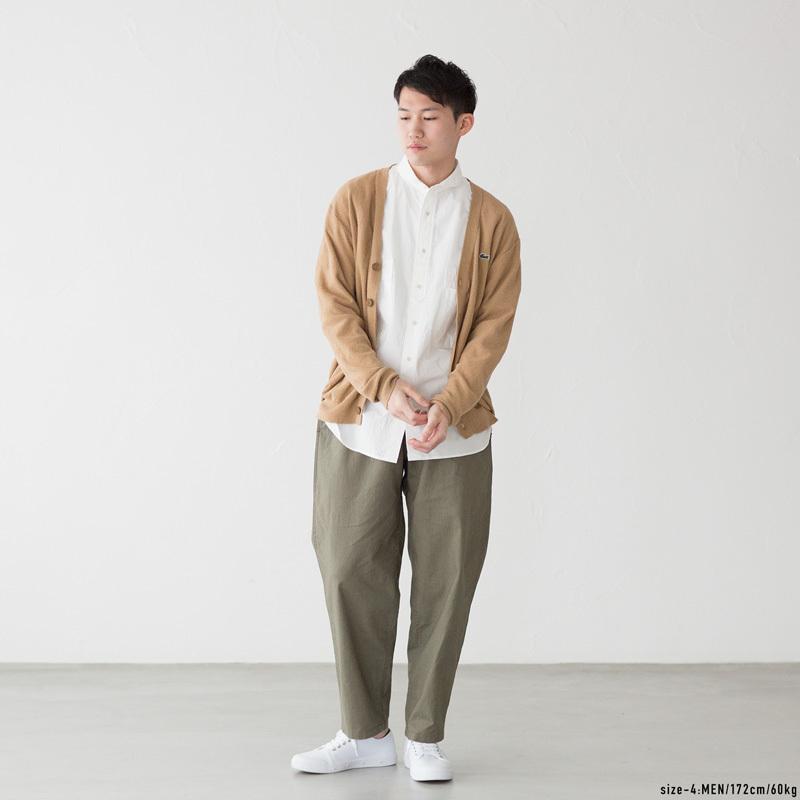 LACOSTE 無縫製 ニット Vネック カーディガン AH661EL ブークレー