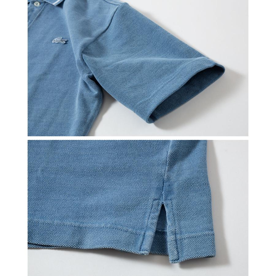 LACOSTE ラコステ インディゴ ポロシャツ 配色リブニット PH004J