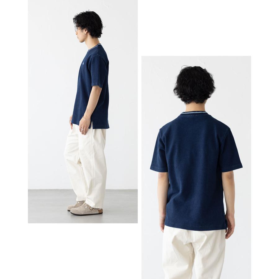 LACOSTE（ラコステ） 配色 リブニット インディゴ Tシャツ LACOSTE