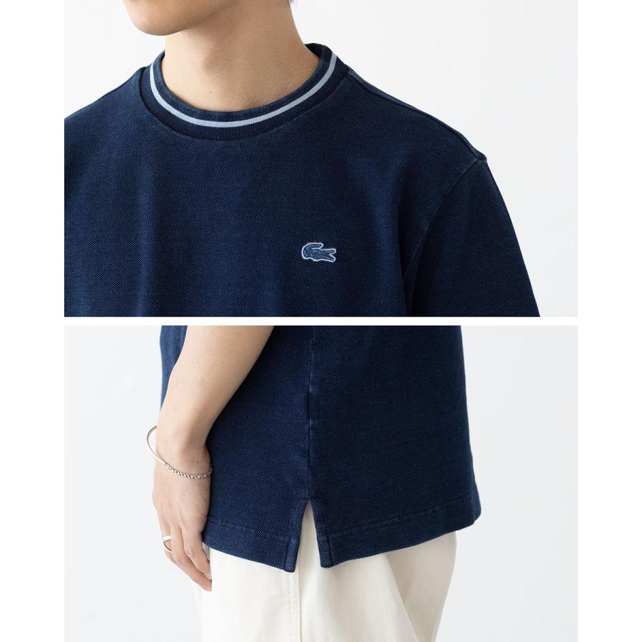 LACOSTE（ラコステ） 配色 リブニット インディゴ Tシャツ LACOSTE