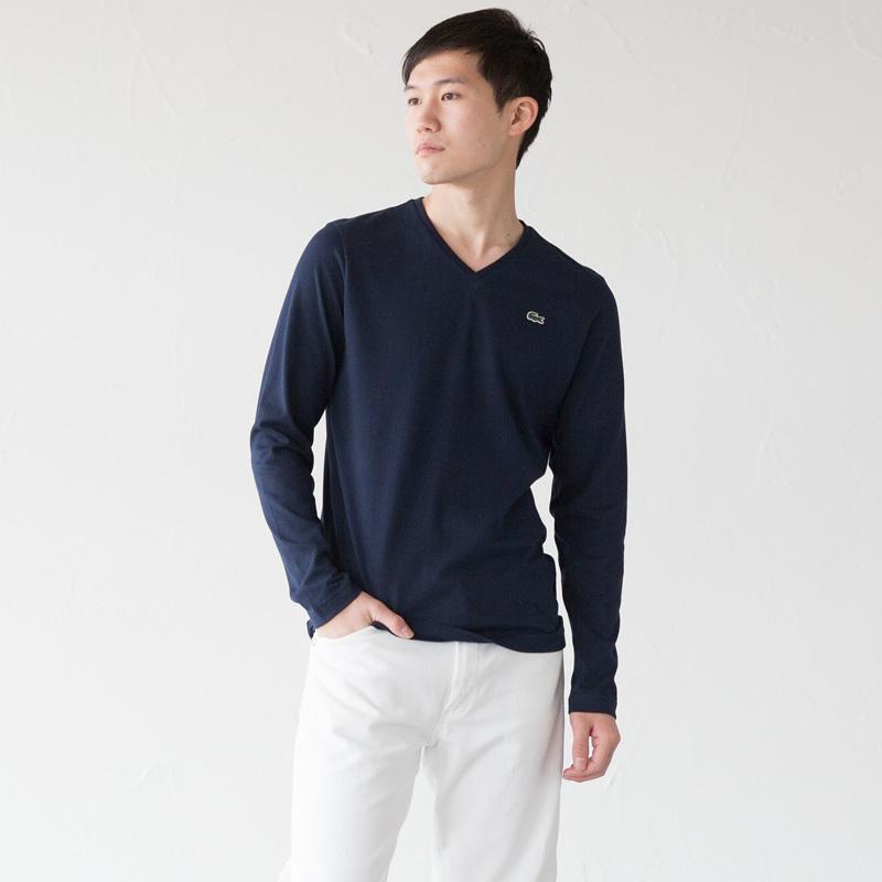 タグ付未使用 日本製 ラコステ ロンtシャツ 濃紺 ダークネイビー XL LACOSTE（ラコステ） [製造中止・日本製あり]ラコステ 長袖 丸首・V首