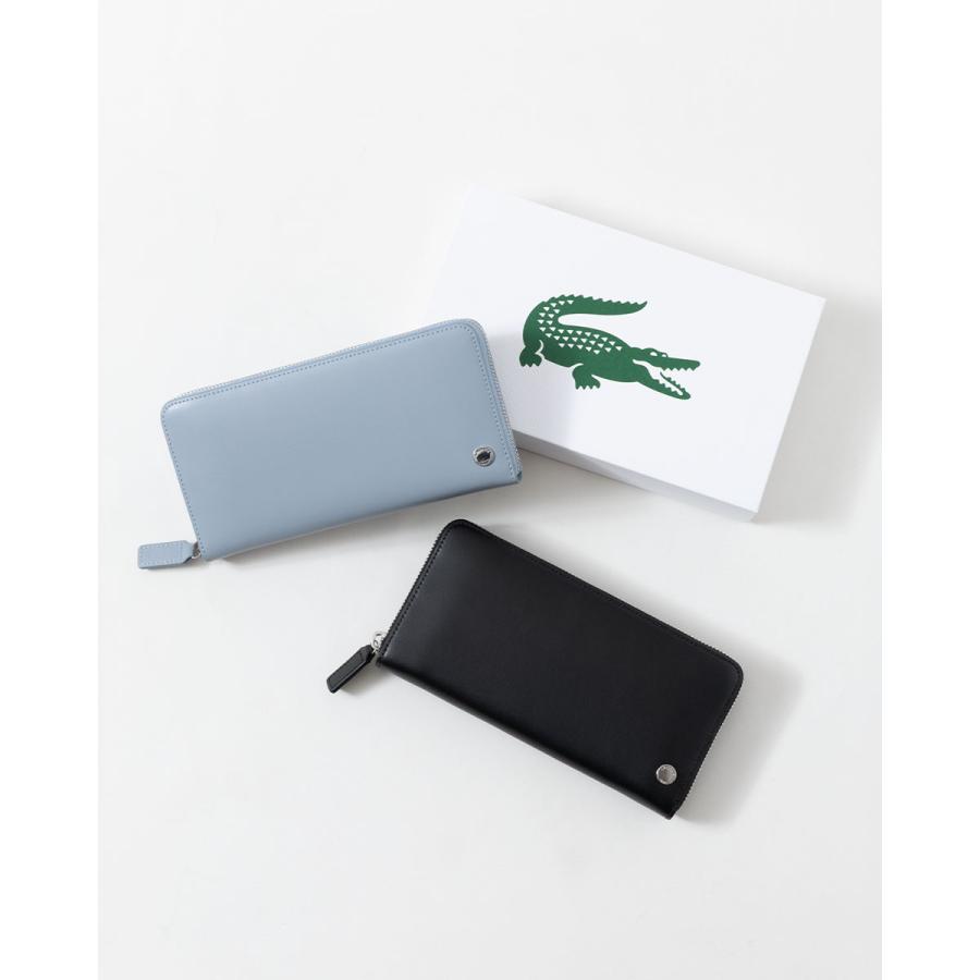 LACOSTE（ラコステ） シルバー ブローチ ラウンドジップ レザー ロング