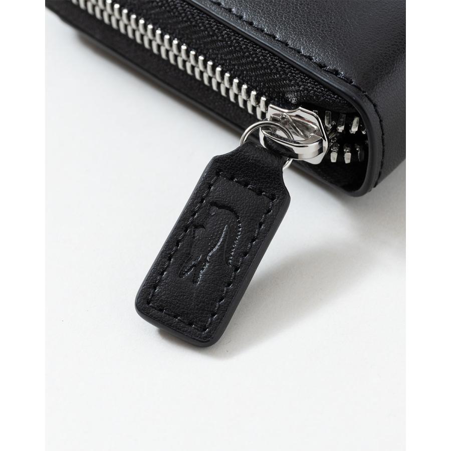 LACOSTE（ラコステ） シルバー ブローチ ラウンドジップ レザー ロング
