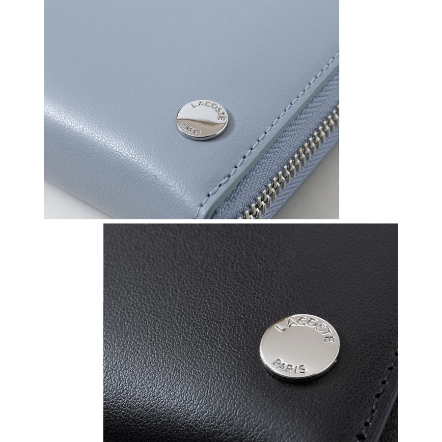 LACOSTE（ラコステ） シルバー ブローチ ラウンドジップ レザー ロング