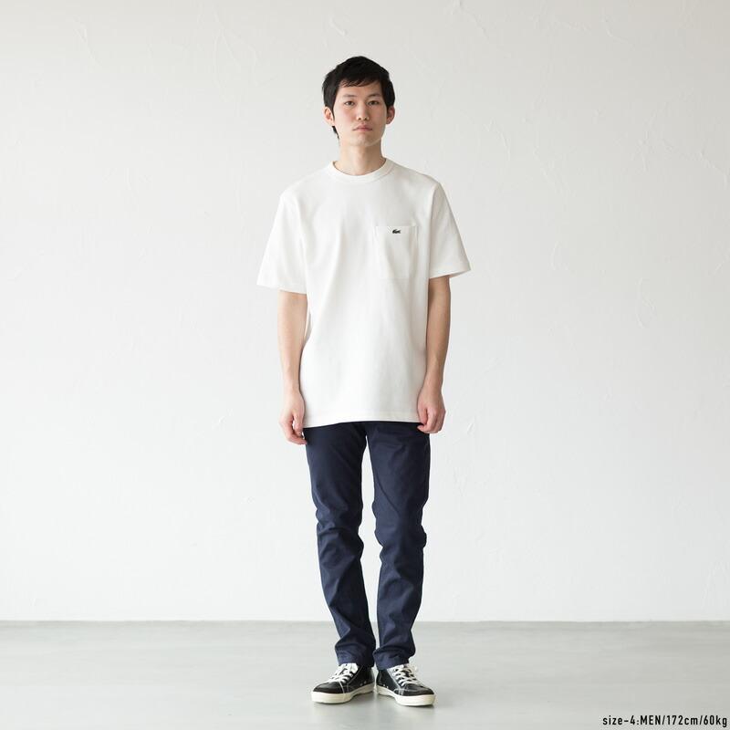 ショルダータック鹿の子地シャツ インディゴ鹿の子地 モノグラム半袖Tシャツ | LACOSTE/ラコステ