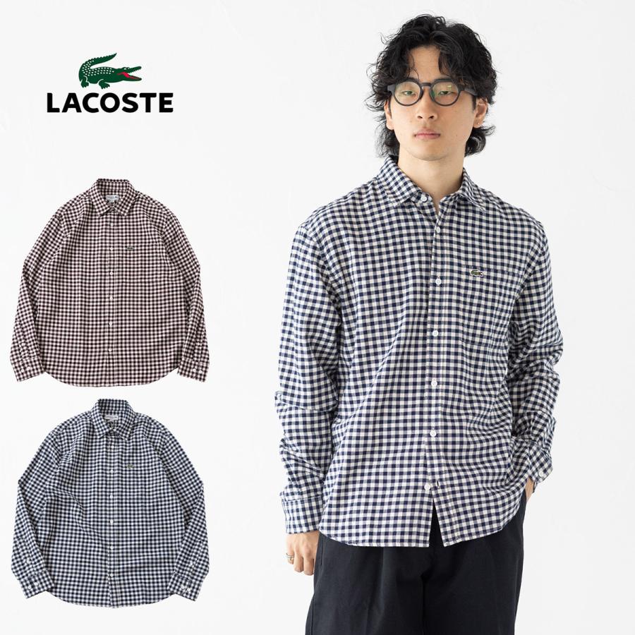 【未使用】ジャンコステラッツォーネ レダ セットアップ チェック ネイビー L LACOSTE（ラコステ） ギンガムチェック フランネル シャツ レギュラー
