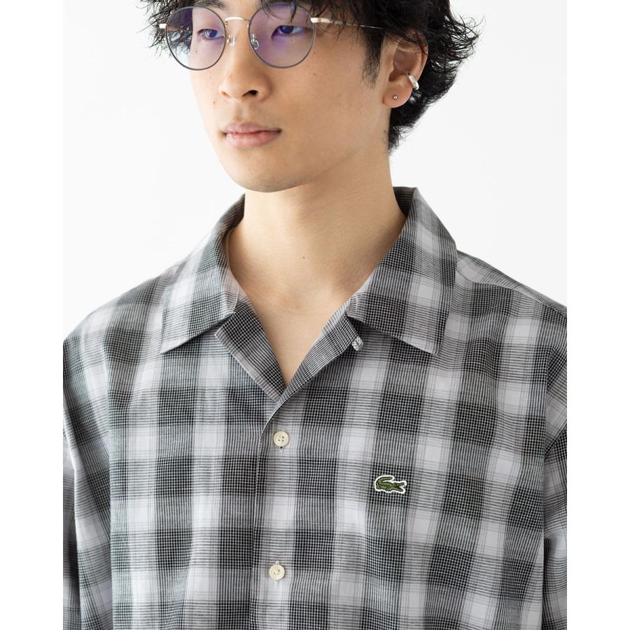 LACOSTE（ラコステ） リネンブレンド オープンカラー オンブレチェック