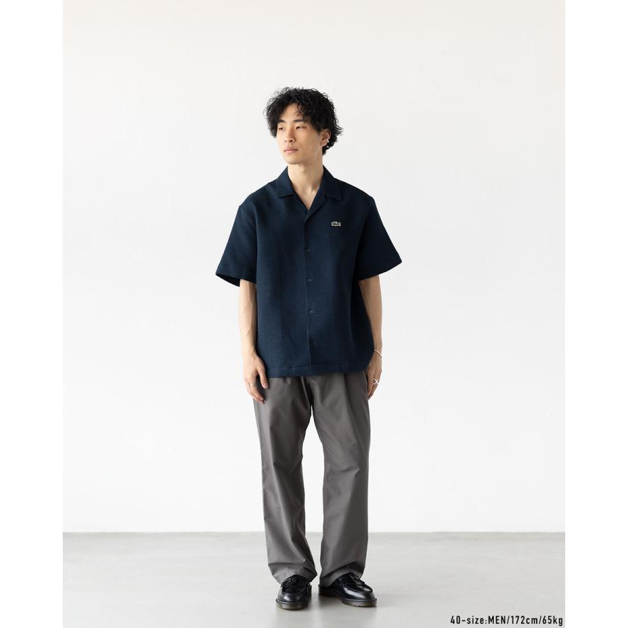 LACOSTE（ラコステ） ワッフル ニット オープンカラー シャツ LACOSTE