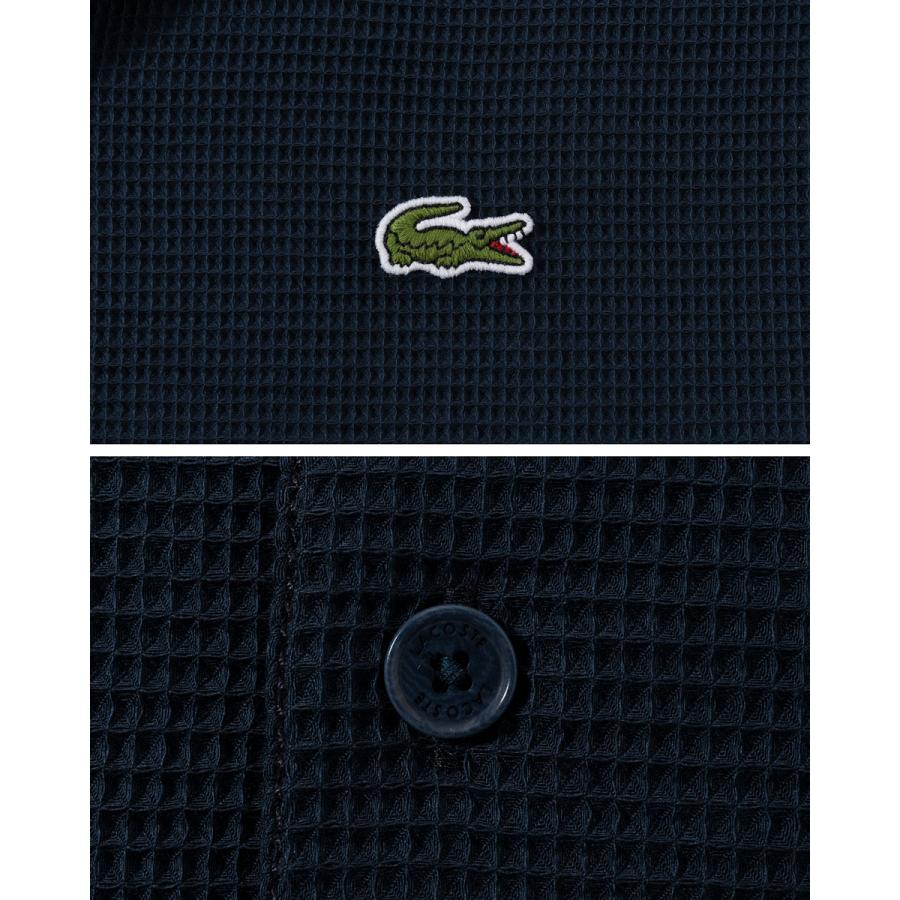 LACOSTE（ラコステ） ワッフル ニット オープンカラー シャツ LACOSTE