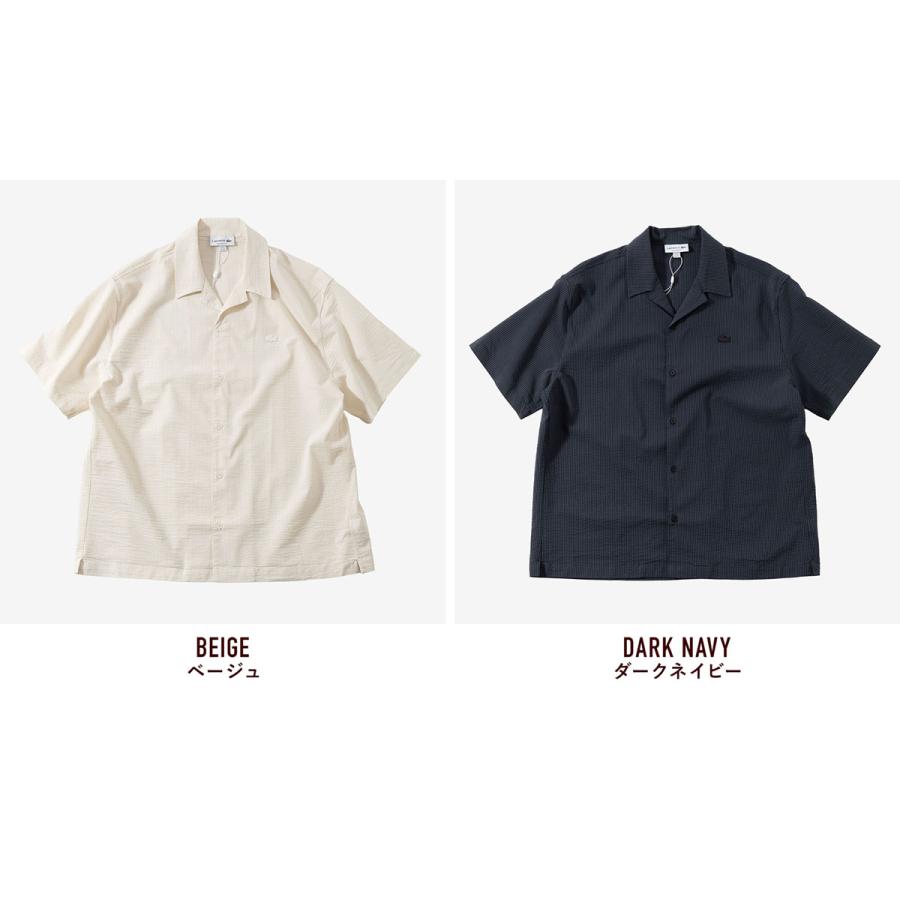 LACOSTE（ラコステ） シアサッカー オープンカラー シャツ LACOSTE