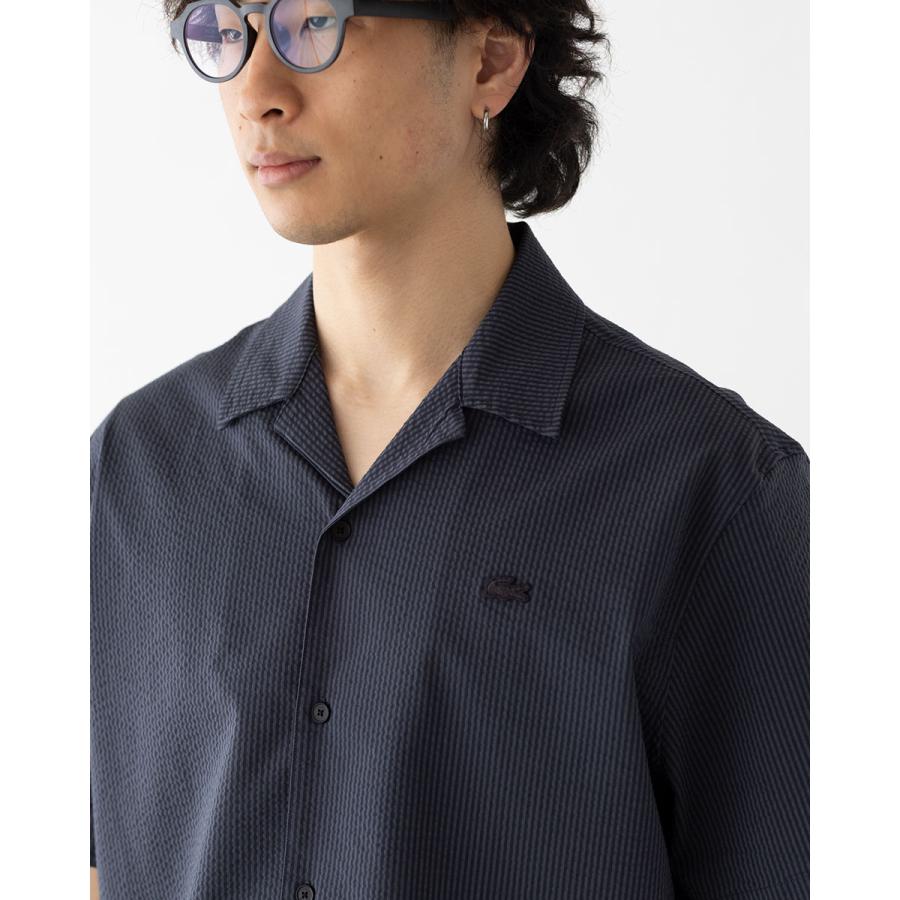 LACOSTE（ラコステ） シアサッカー オープンカラー シャツ LACOSTE