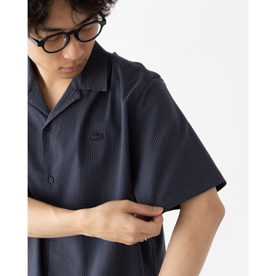 LACOSTE（ラコステ） シアサッカー オープンカラー シャツ LACOSTE