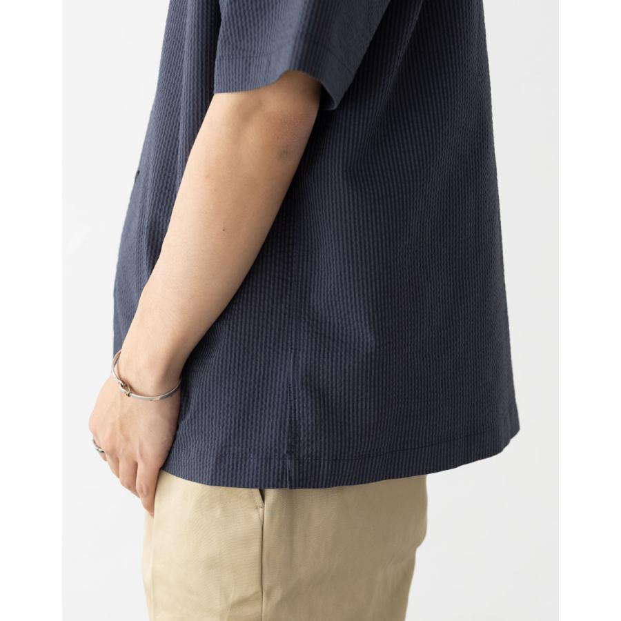 LACOSTE（ラコステ） シアサッカー オープンカラー シャツ LACOSTE