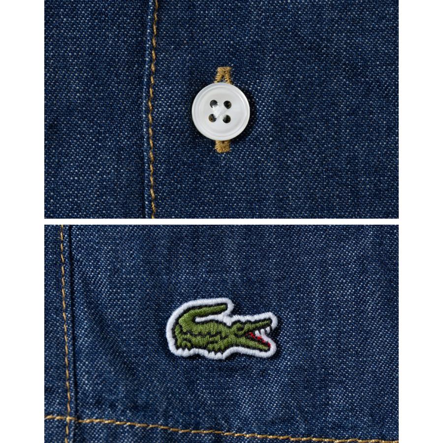【MiAさん専用】LACOSTE デニムシャツ ボタンアップ LACOSTE（ラコステ） オープンカラー デニムシャツ リラックスフィット