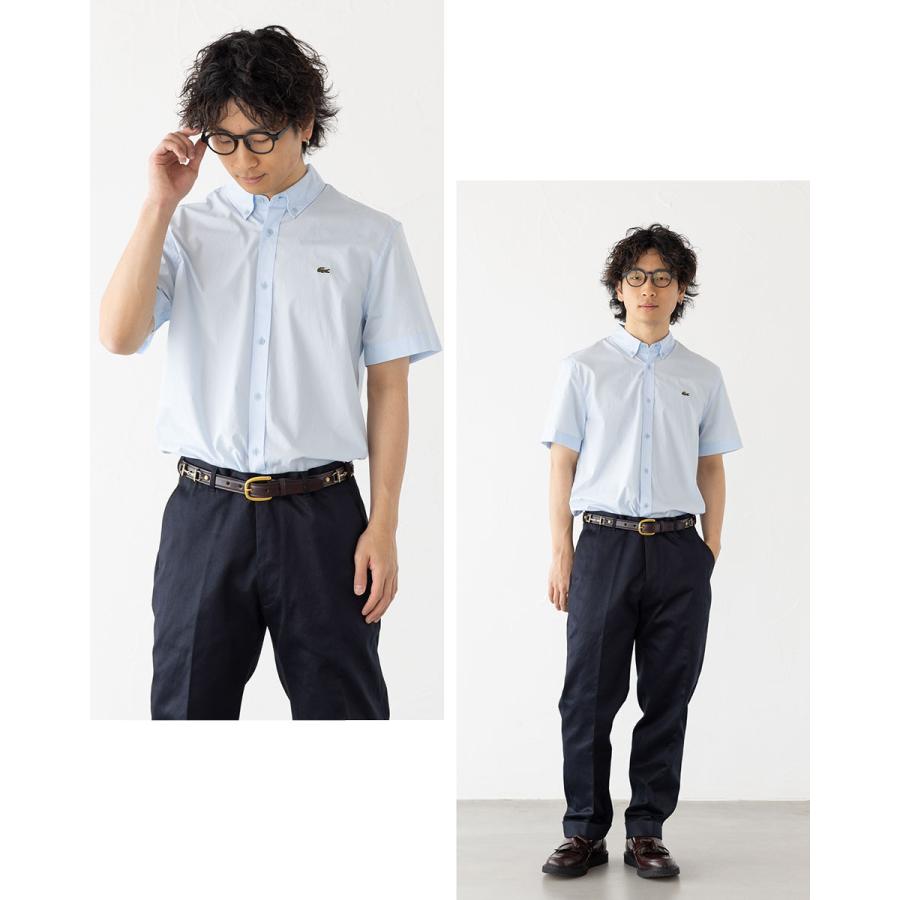 グスタフ■ラコステ LACOSTE 半袖シャツ ポロシャツ 2枚セット LACOSTE（ラコステ） ショートスリーブ ポプリン シャツ LACOSTE