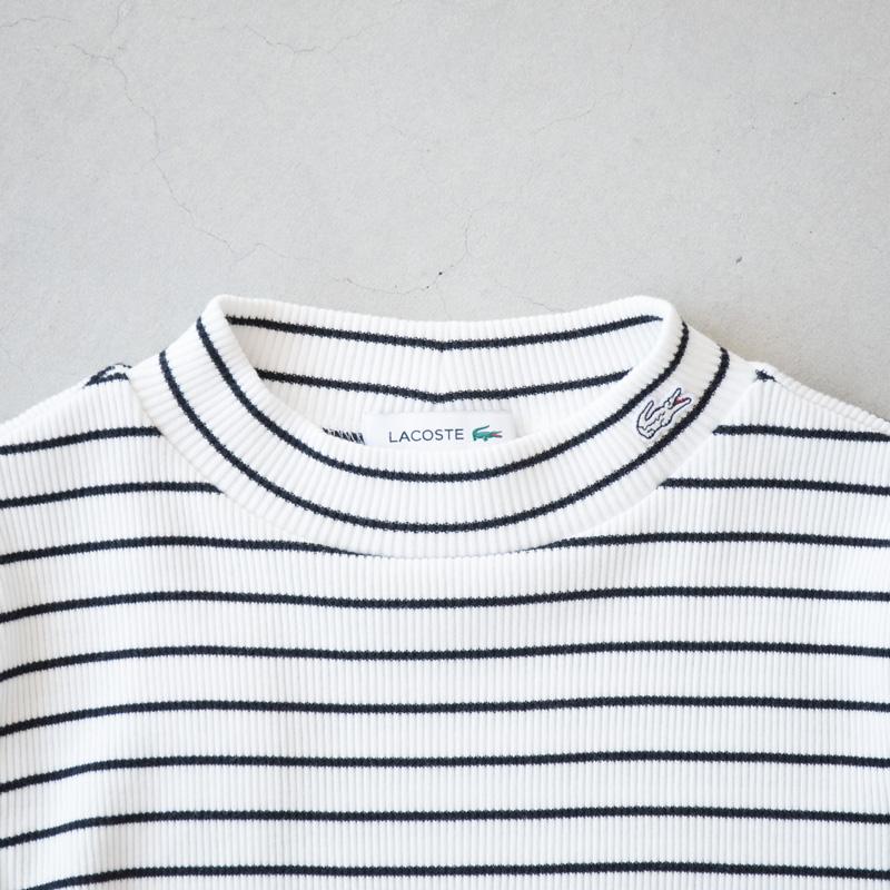 ビームス 別注　ラコステモックネック　長袖プルオーバー LACOSTE（ラコステ） モックネック ロングスリーブ リブ ニット