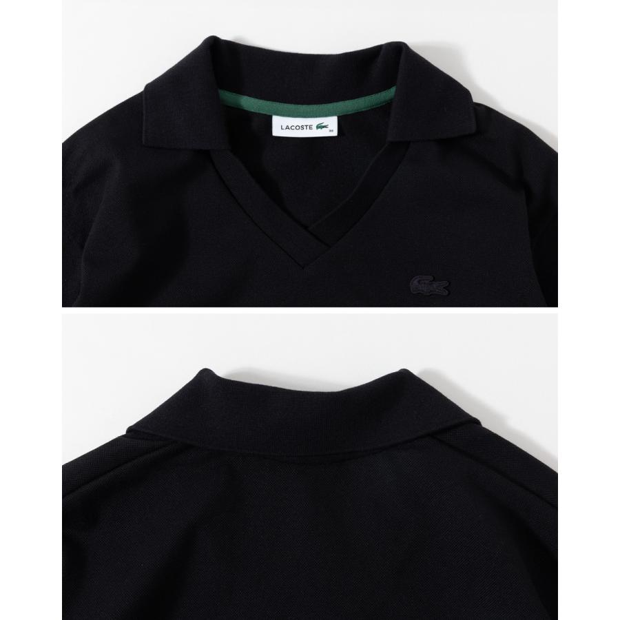 ペルー製 LACOSTE ラコステ 長袖ポロシャツ 7 鹿の子 ブラック LACOSTE（ラコステ） SALE 大きいサイズ メンズ 長袖 鹿の子
