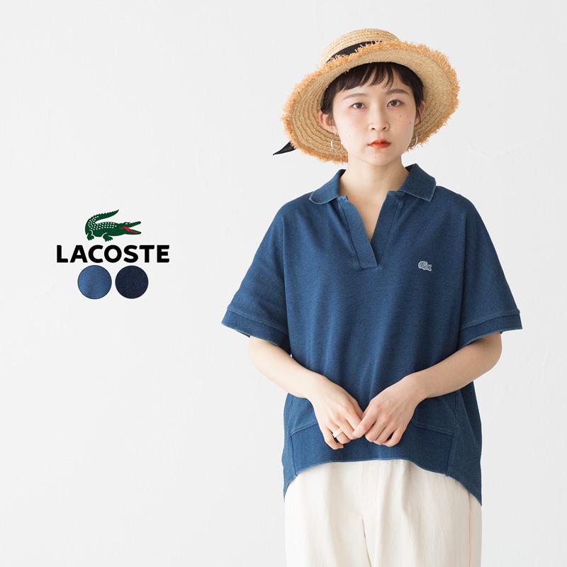 LACOSTE ラコステ インディゴ スキッパー ネック ポロシャツ LACOSTE ラコステ インディゴ スキッパー ネック ポロシャツ