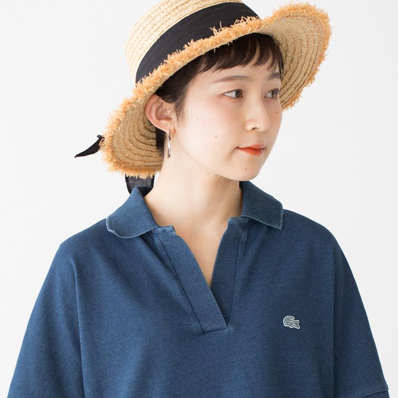 LACOSTE ラコステ インディゴ スキッパー ネック ポロシャツ LACOSTE ラコステ インディゴ スキッパー ネック ポロシャツ