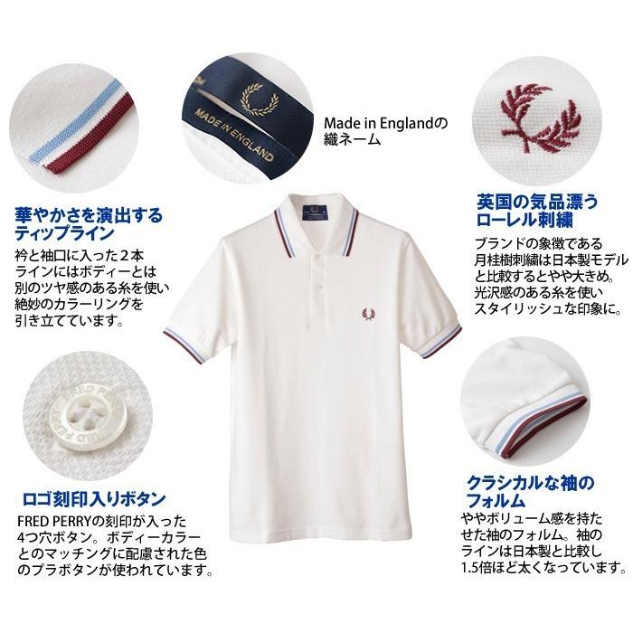 フレッドペリー ポロシャツ M12 英国製 FRED PERRY メンズ ラインポロ