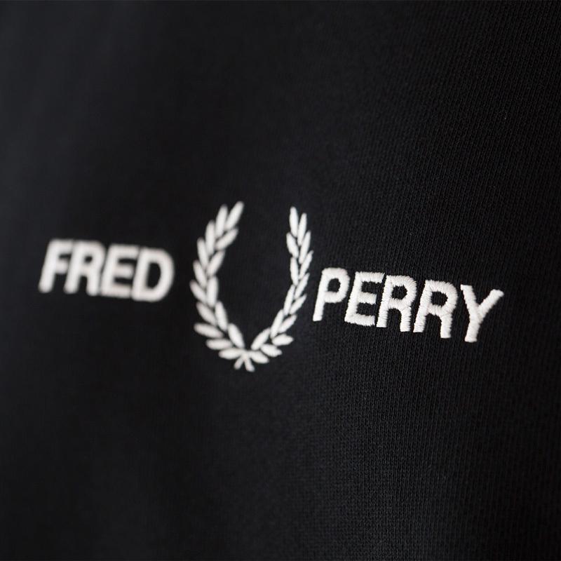 FRED PERRY エンブロイデット スウェット M2644 表記サイズM ブラック