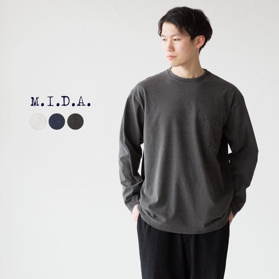 M.I.D.A. ポケット 長袖 Tシャツ M233500 mida メンズ 丸胴 日本