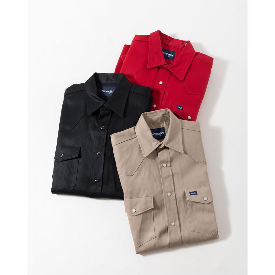 アメリカ直輸入 Wrangler ラングラー ツイル シャツ 無地 ウエスタン