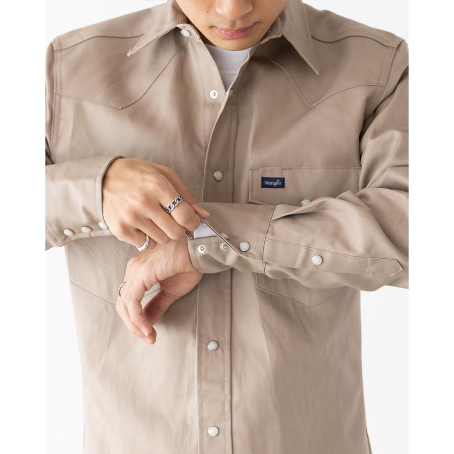 アメリカ直輸入 Wrangler ラングラー ツイル シャツ 無地 ウエスタン