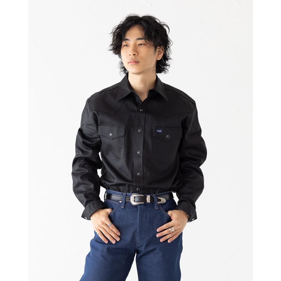 アメリカ直輸入 Wrangler ラングラー ツイル シャツ 無地 ウエスタン
