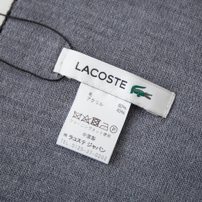 LACOSTE ラコステ ビッグクロック ジャカード マフラー MSM2167