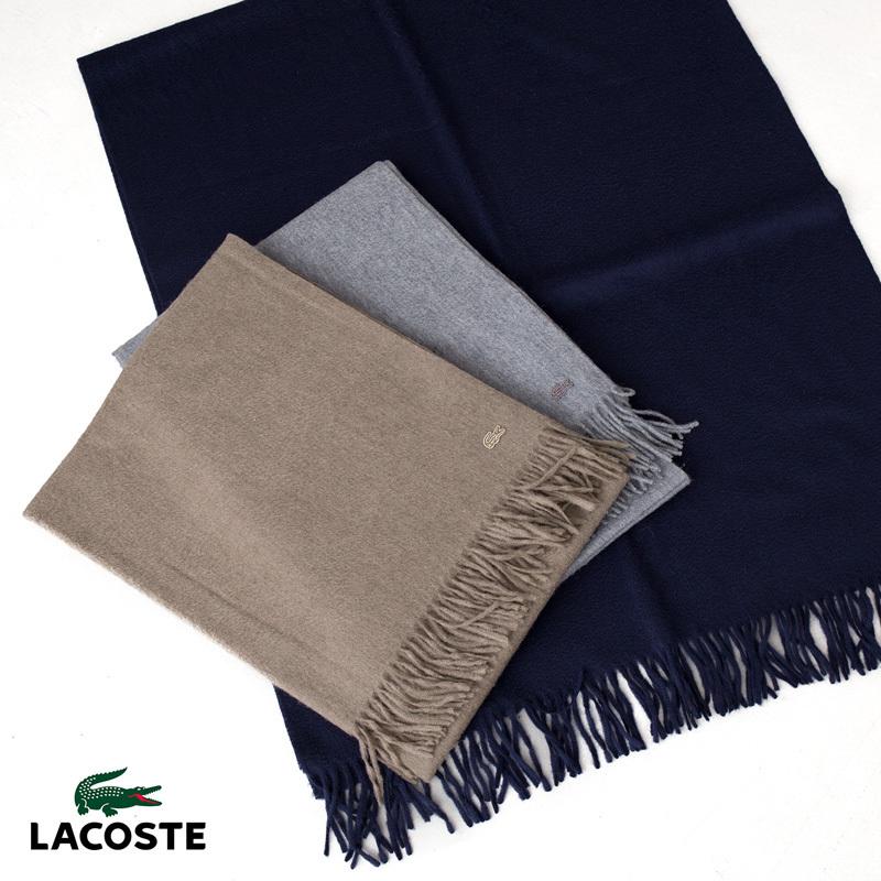 【Lacoste】トリコロール大判ストール LACOSTE（ラコステ） フリンジ ウール 大判 ストール MSW2161