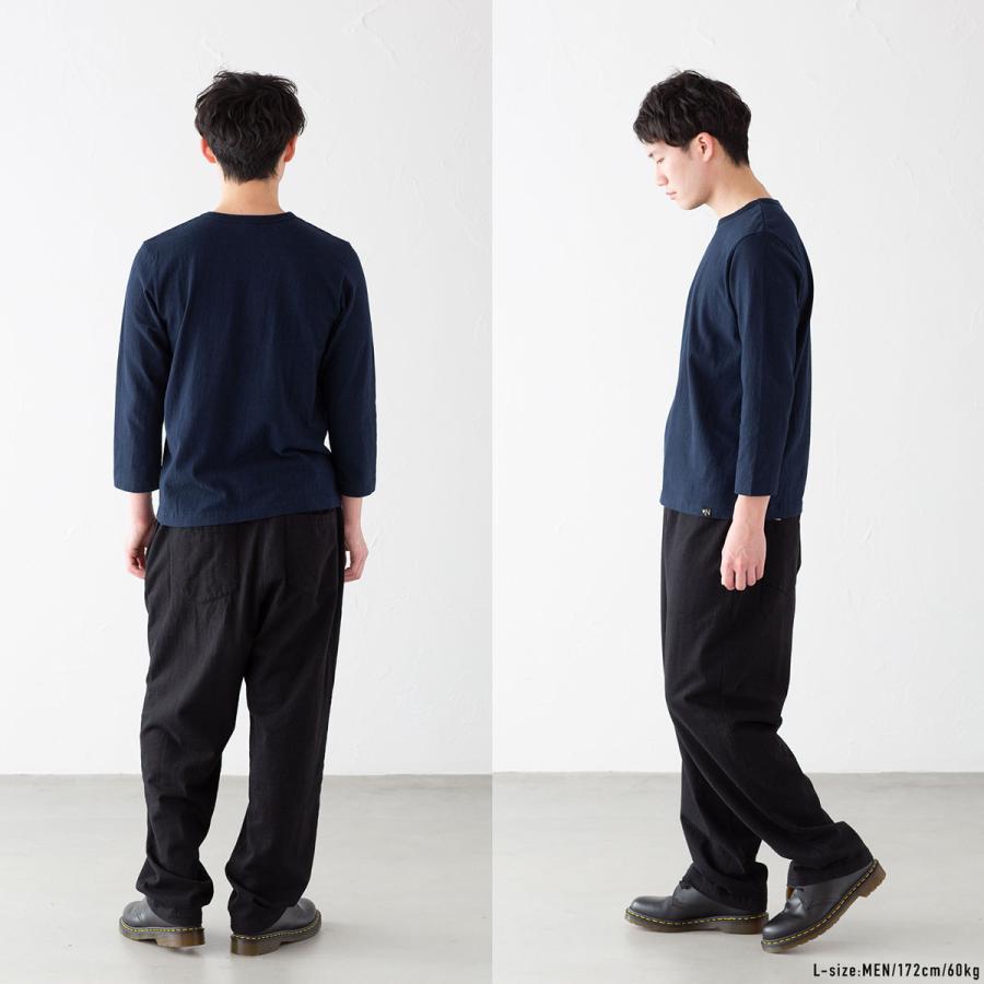 NEPS 斑糸 吊り編み 七分袖 Tシャツ ネップス むら糸/落綿/リサイクル