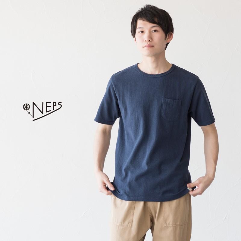 NEPS キュプラ混 吊り編み 半袖Tシャツ ポケット付 ネップス ポケT