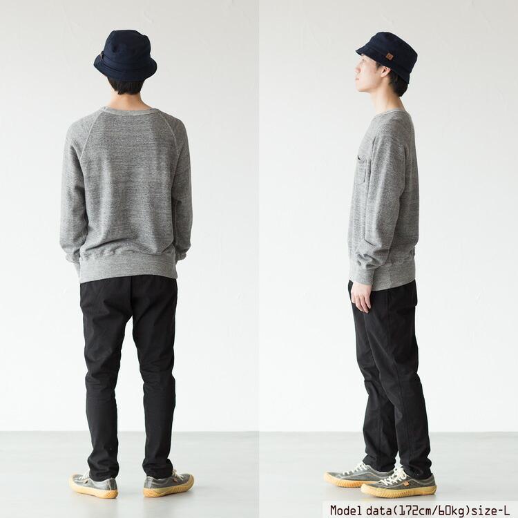 NEPS ネップス 吊り編み ポケット付 クルーネック スウェット シャツ