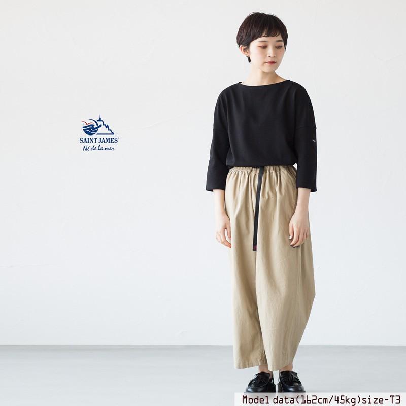 こうそう　ウエッソン　白とブラウン　T7 七分袖ドロップショルダー：セントジェームス