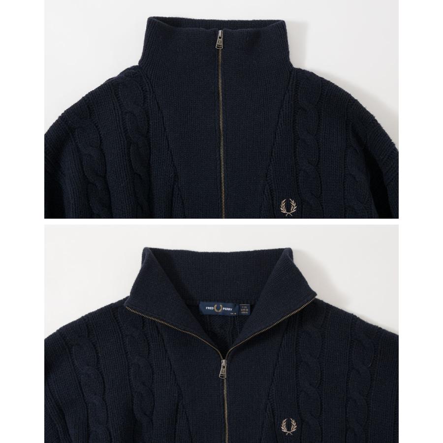 FRED PERRY フレッドペリー ハーフジップ ケーブル ニット