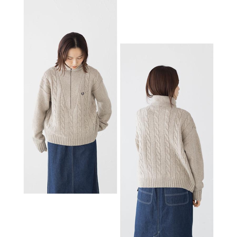 FRED PERRY フレッドペリー ハーフジップ ケーブル ニット