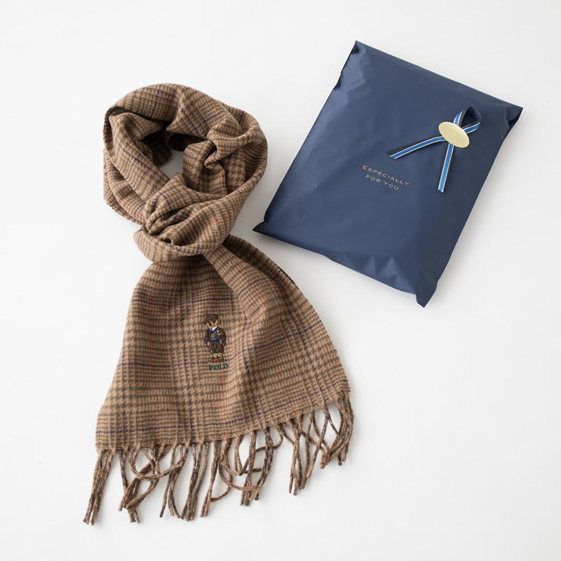 POLO RALPH LAUREN ポロベア チェック ウール マフラー PC1042 POLO RALPH LAUREN ポロベア チェック ウール マフラー PC1042