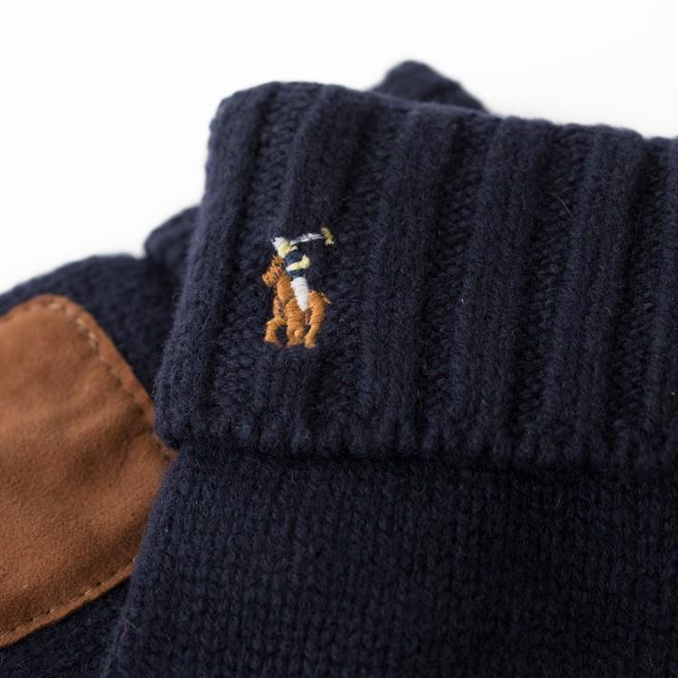 ポロベア刺繍 ニット手袋 ネイビー　ラルフローレン POLO RALPH LAUREN（ポロ・ラルフローレン） ポロ ラルフローレン ベア