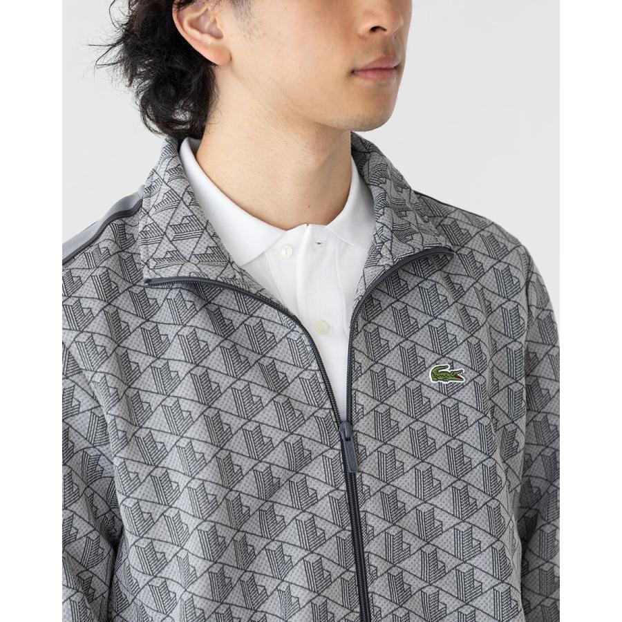 LACOSTE モノグラムジャガードポロシャツ　4 LACOSTE（ラコステ） モノグラムジャカード半袖ポロシャツ