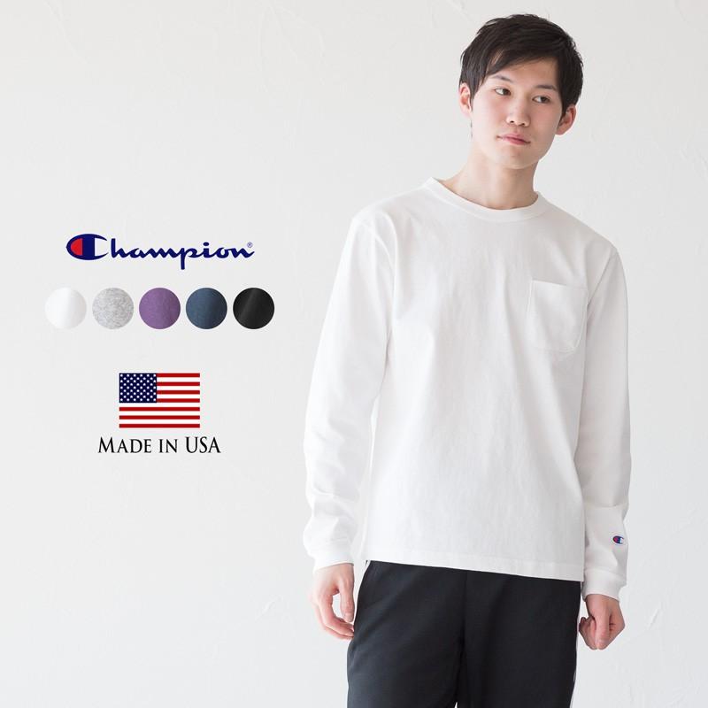 チャンピオン T1011 ポケット付き ロングスリーブ Tシャツ C5 チャンピオン T1011 ポケット付き ロングスリーブ Tシャツ C5