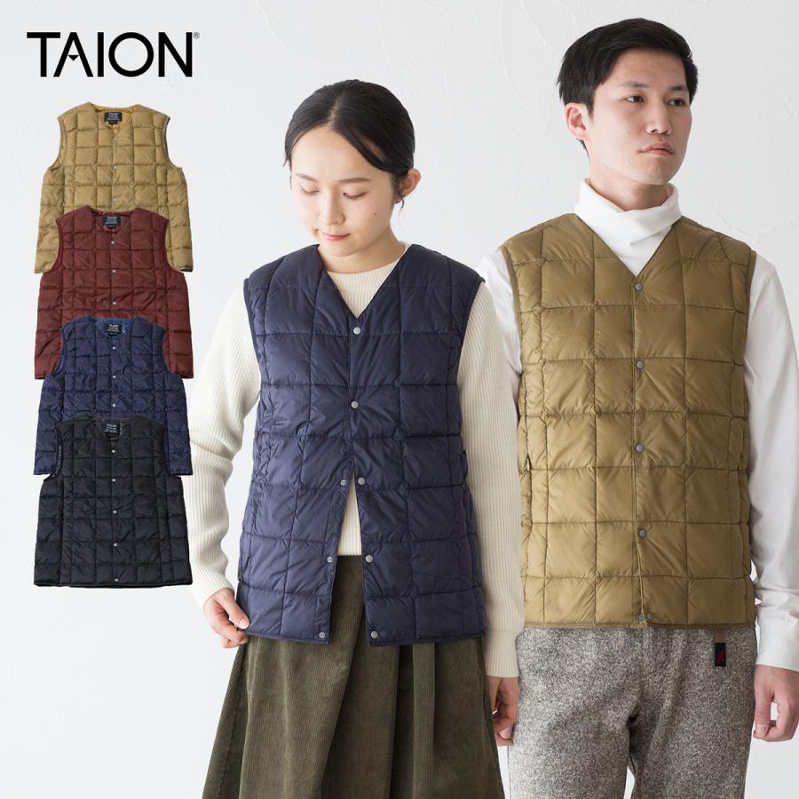 TAION（タイオン） Vネック ボタン インナーダウン ベスト TAION-001
